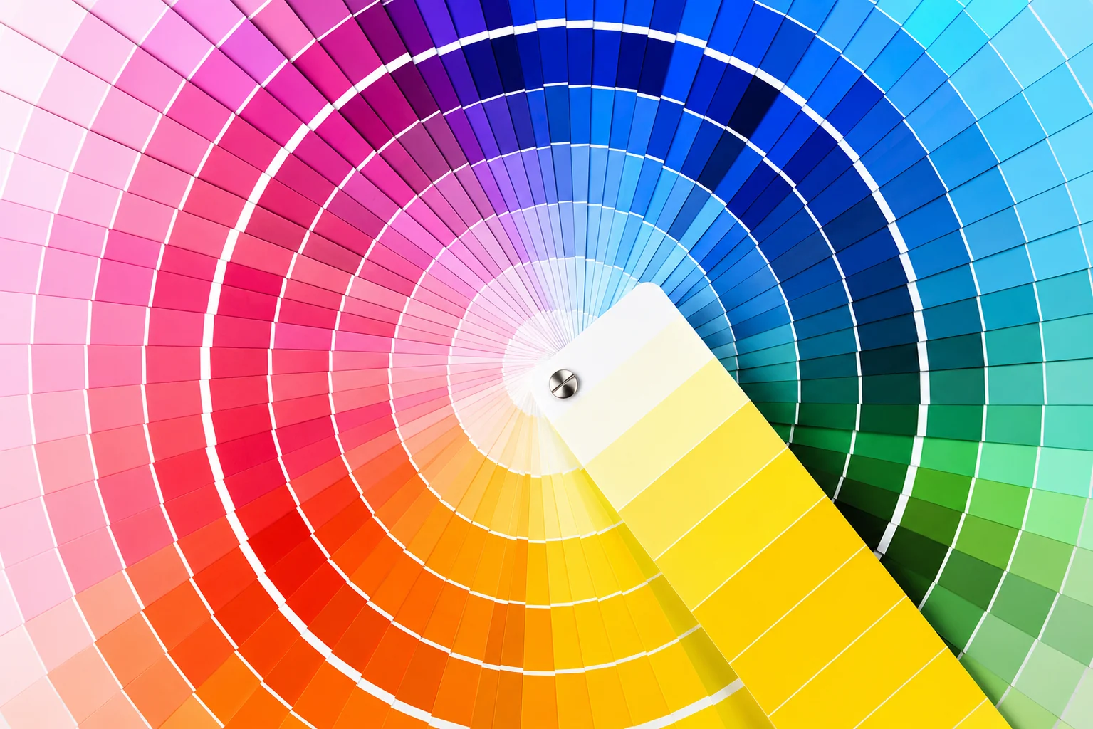 Professional colour fan deck showing a wide spectrum of custom colour options