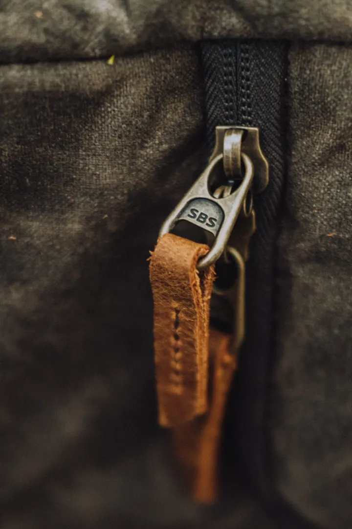 Close-up custom zipper pull detail