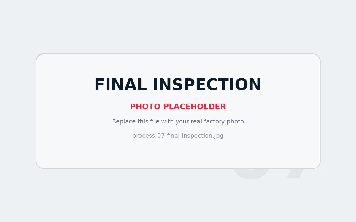 Final quality inspection before warehousing