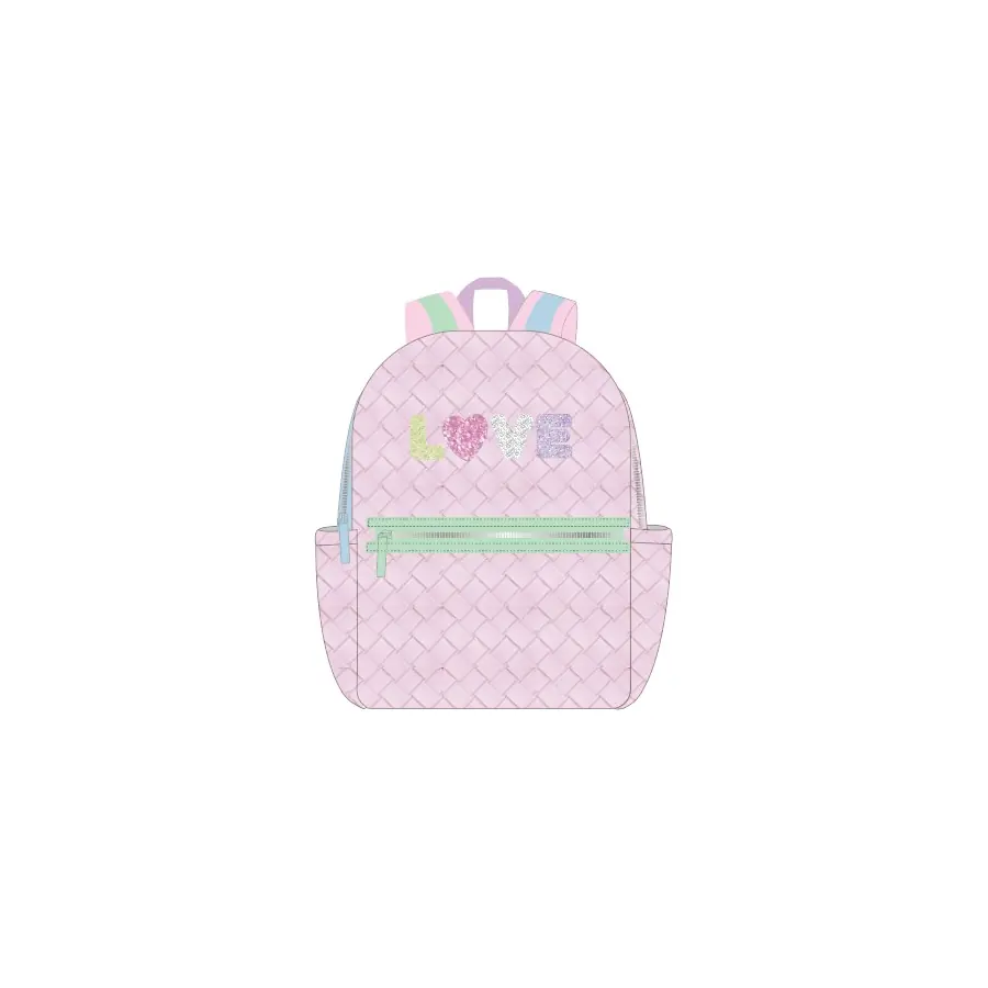 Pastel Quilted Large Backpack