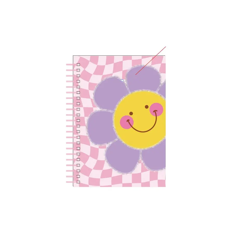 Checkered Floral A5 Spiral Notebook