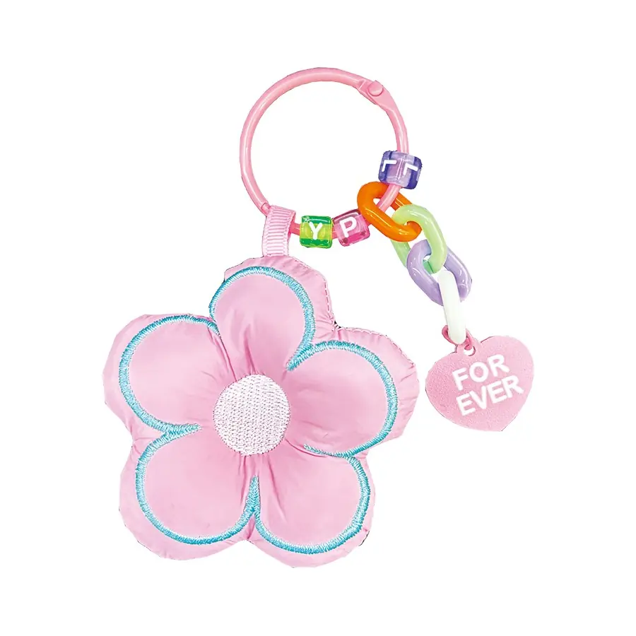 Pastel Padded Flower Bag Charm