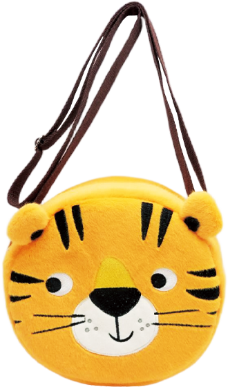 Plush Messenger Bag with Embroidered 3D Ears