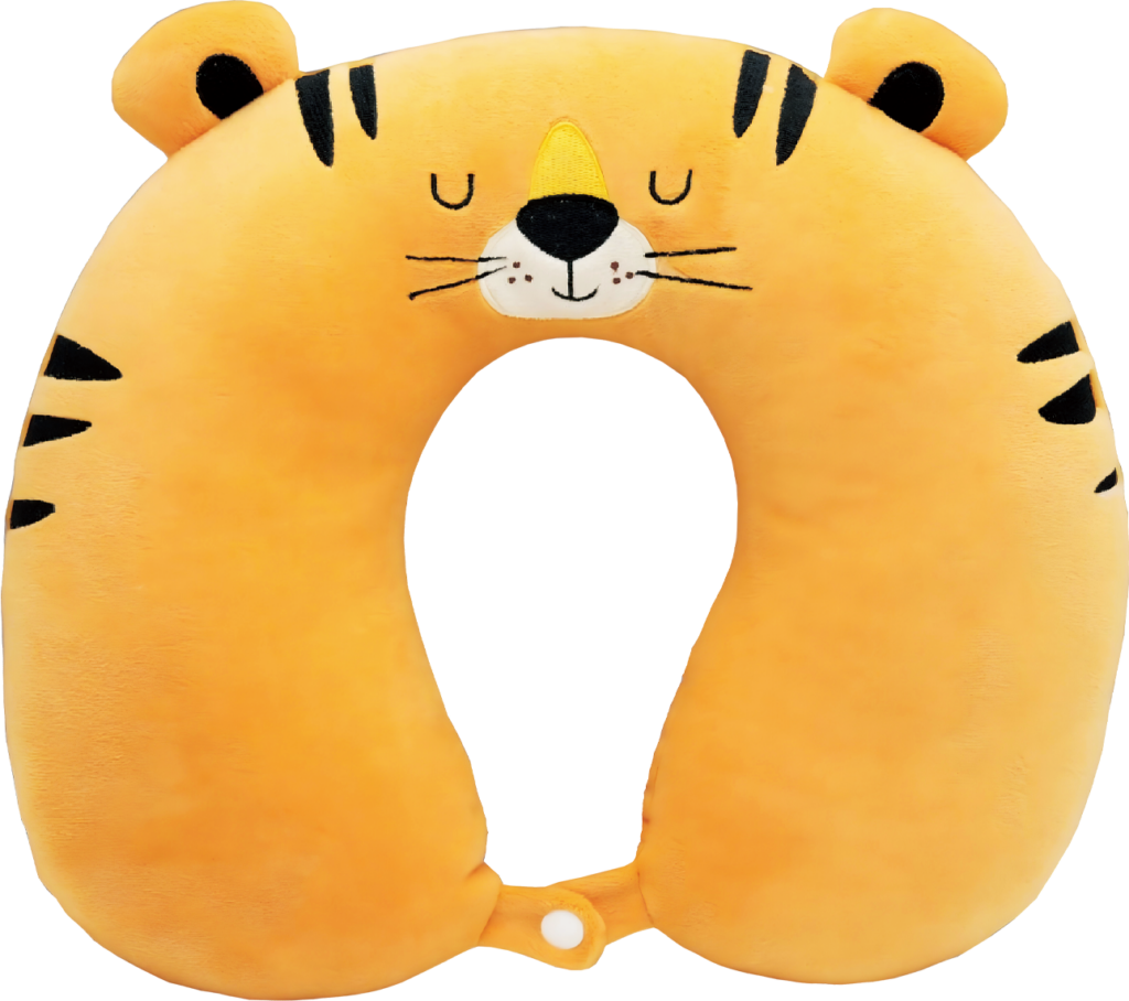 Plush U-Shaped Travel Pillow with 3D Ears
