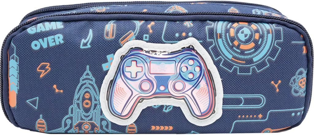 Screen-Printed 600D Three-Zipper Pen Case