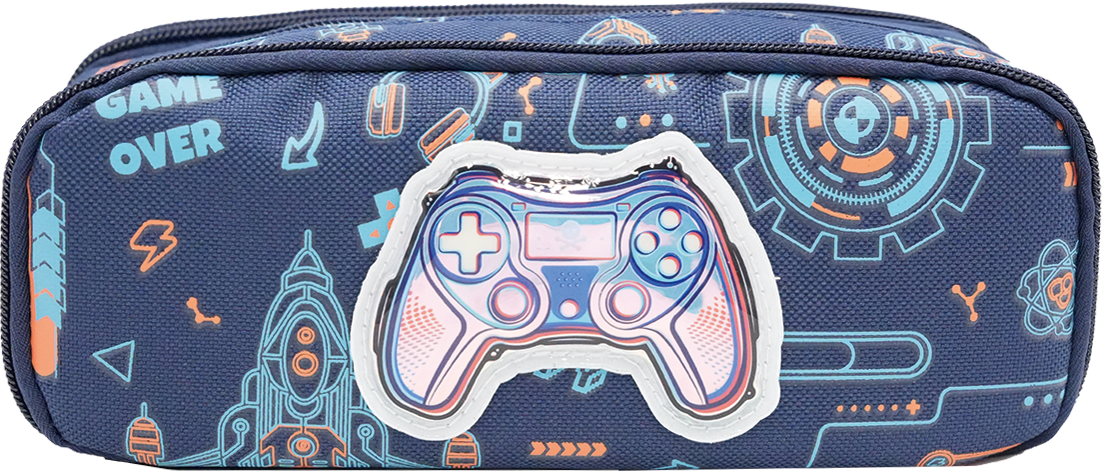 Screen-Printed 600D Three-Zipper Pen Case