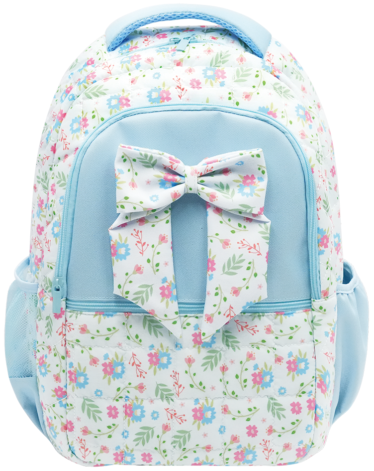 Quilted School Backpack with Bow Detail
