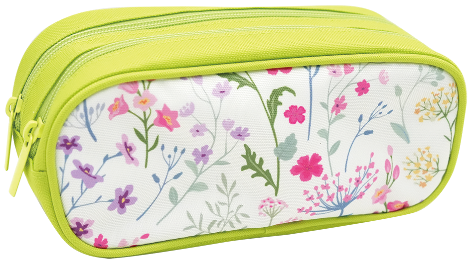 Printed 600D Double-Zipper Pencil Case