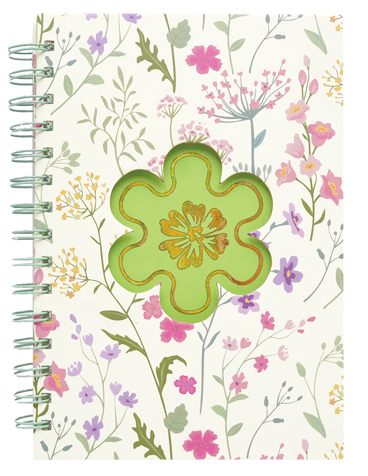 A5 Die-Cut Hardcover Notebook with Foil Endpaper