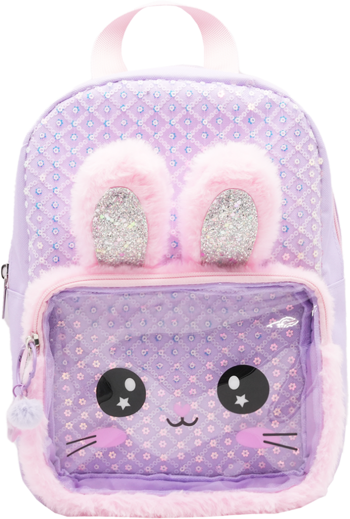 Mini Backpack with Sequin Quilted Front