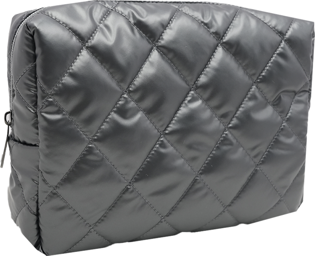 Quilted Metallic Cosmetic Bag