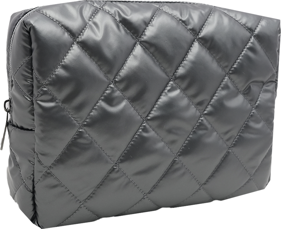 Quilted Metallic Cosmetic Bag