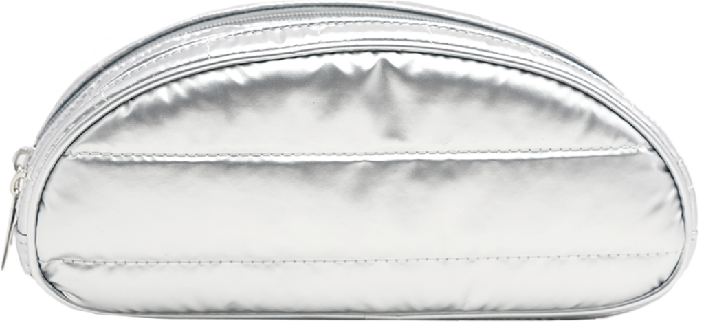 Quilted Metallic Curved Pencil Case