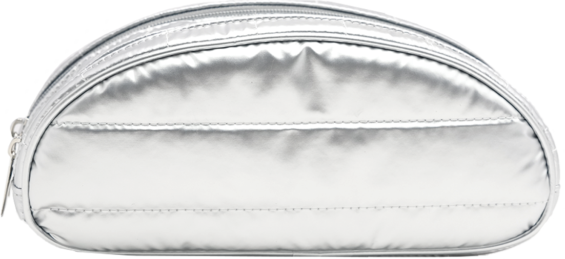 Quilted Metallic Curved Pencil Case