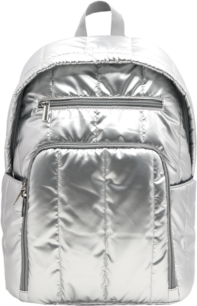 Quilted Metallic Schoolbag