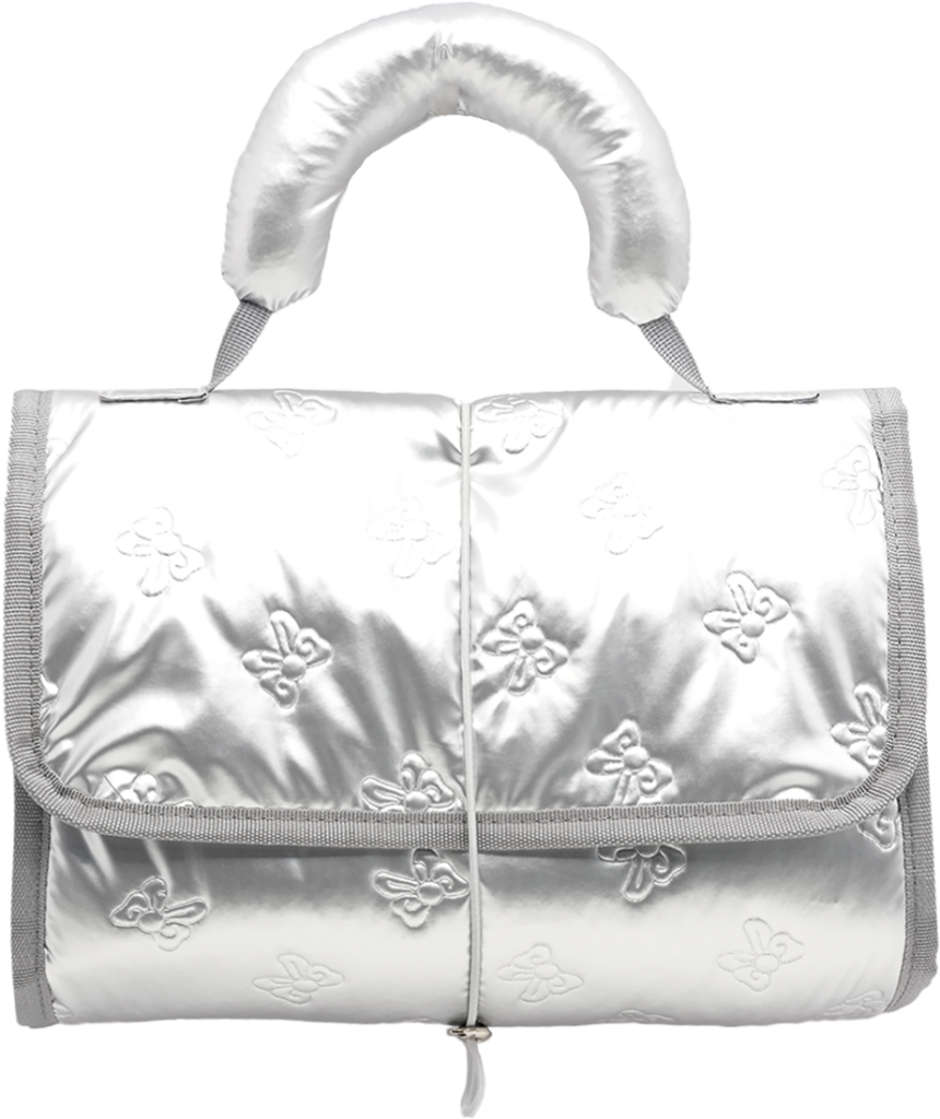 Quilted Metallic Cosmetic Bag