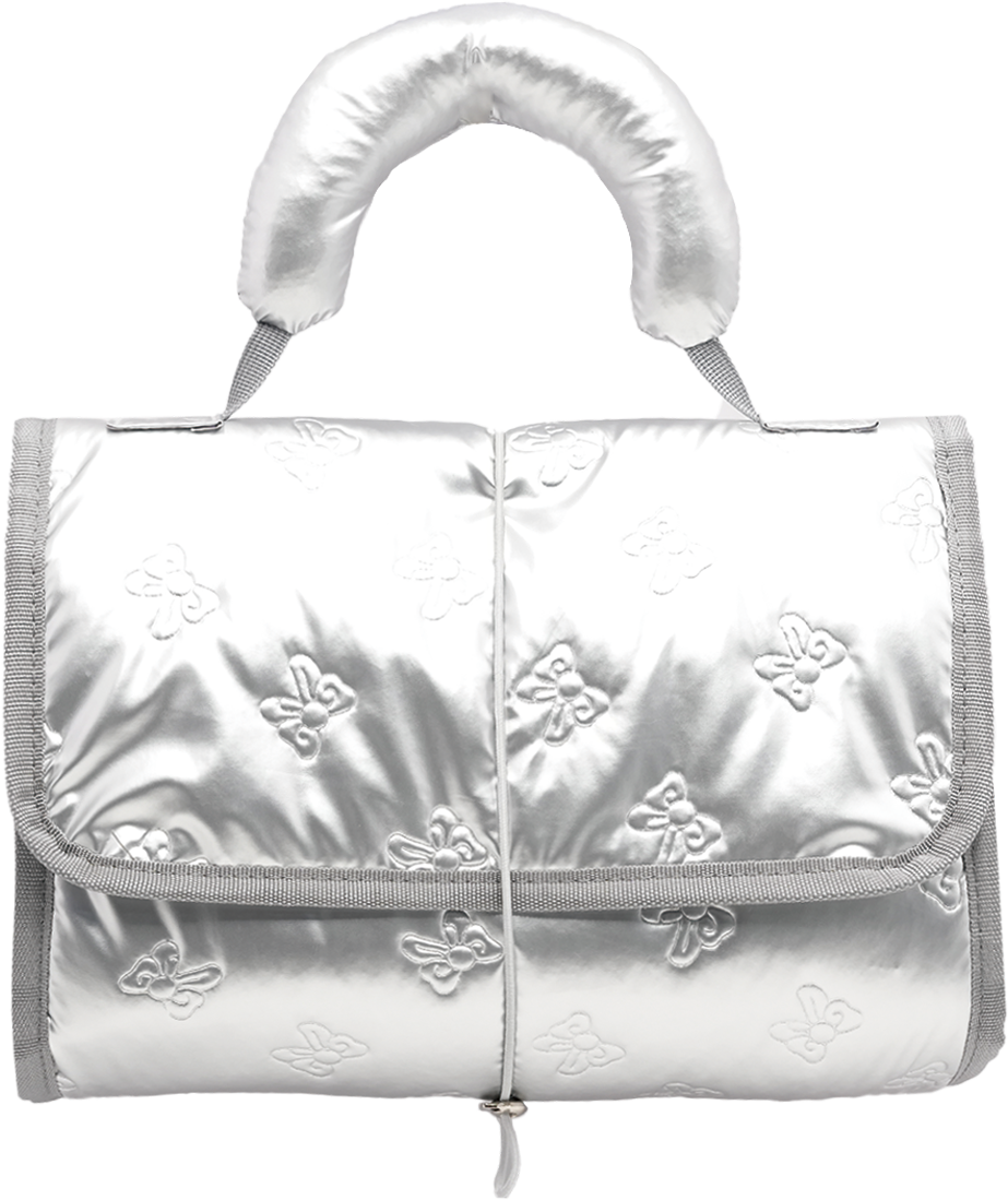 Quilted Metallic Cosmetic Bag