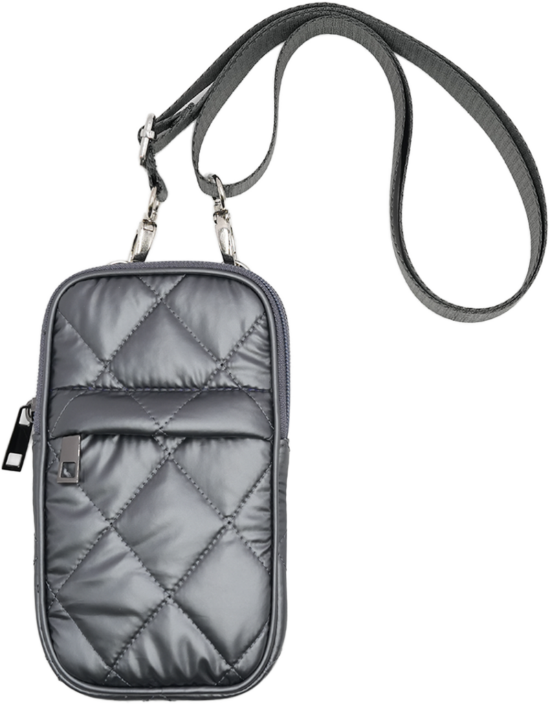 Quilted Metallic Mobile Phone Bag
