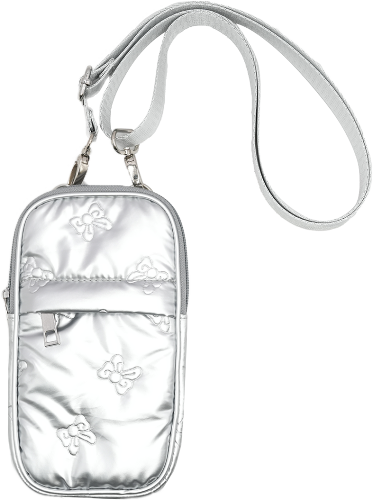 Quilted Metallic Mobile Phone Bag