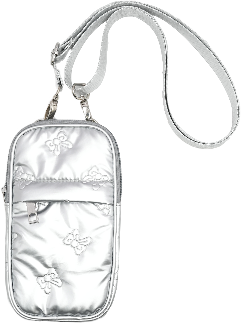 Quilted Metallic Mobile Phone Bag