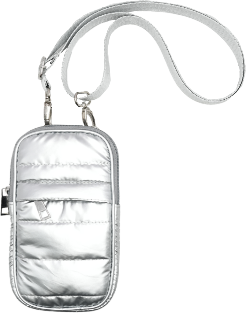Quilted Metallic Mobile Phone Bag