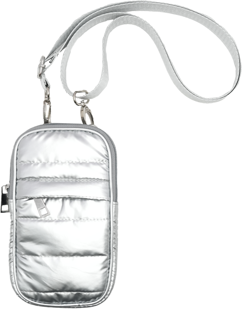 Quilted Metallic Mobile Phone Bag