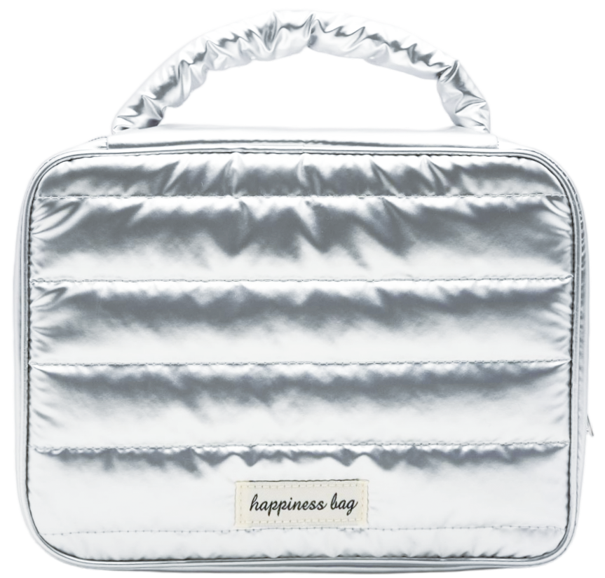 Quilted Metallic Cosmetic Bag
