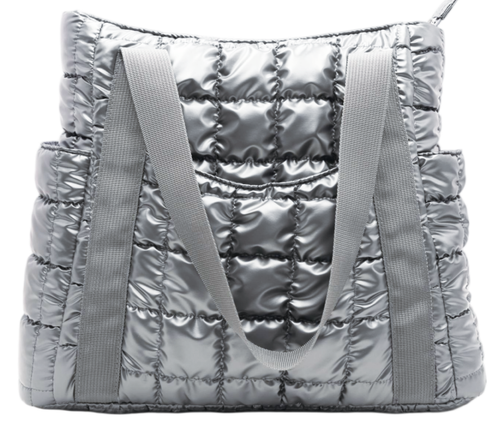 Quilted Metallic Tote Bag