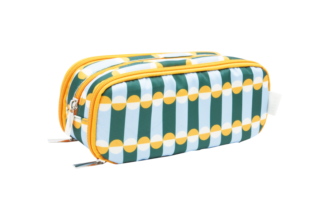 Printed Twill Triple-Zipper Pencil Case