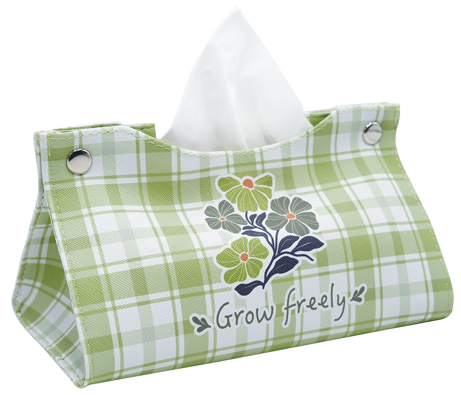 Floral Printed PU Tissue Box Cover